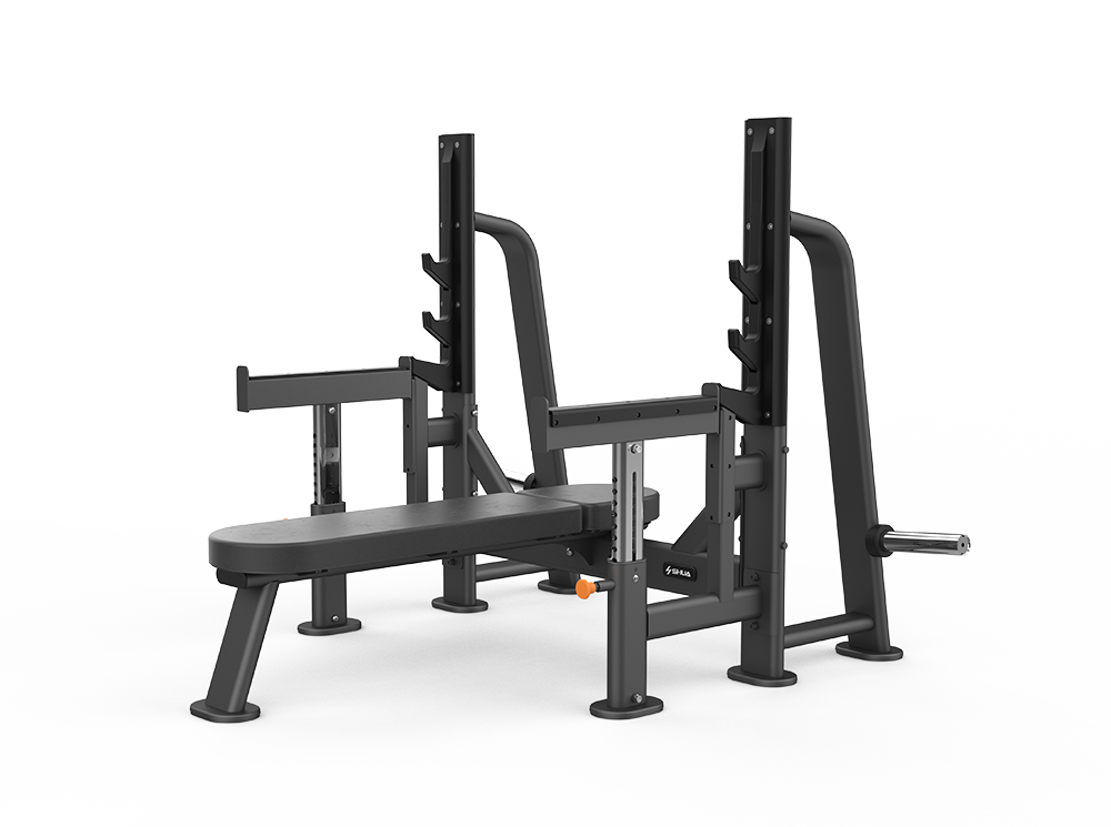 Shua G6371 Olympic Flat Bench exercise bench, studio render 1 of 2