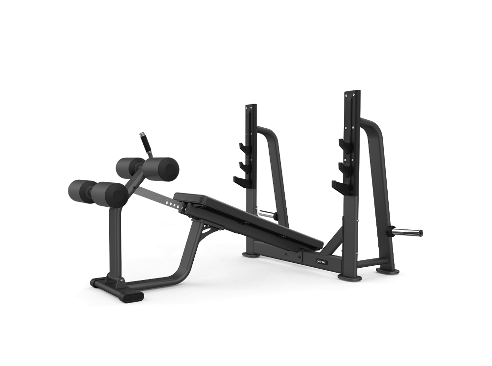 Shua G6372 Olympic Decline Bench exercise bench, studio render 1 of 2