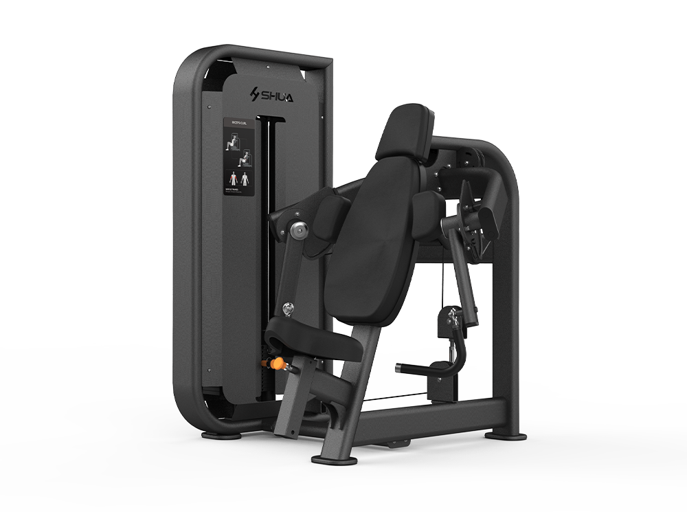 Shua G6807 Biceps Curl selectorized machine, studio render 1 of 2