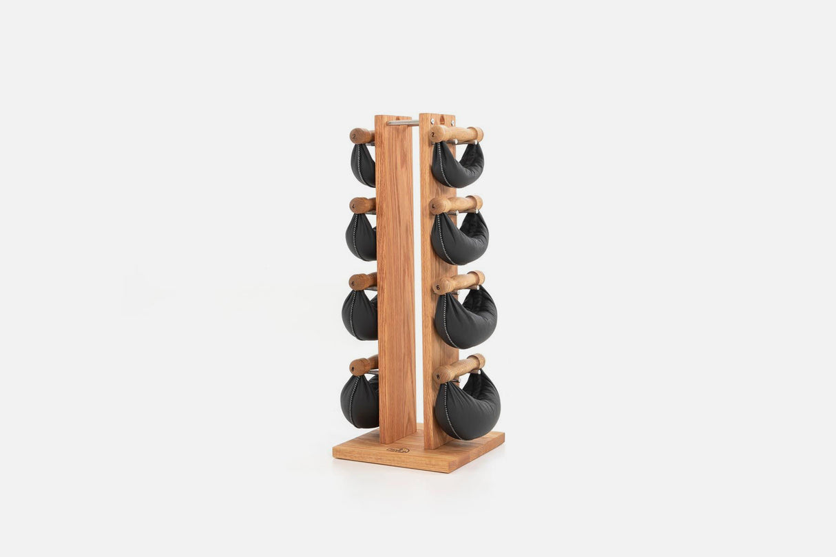 Nohrd - SwingBells Tower Oak NOHrD Dumbell racks, power block stand, plate and bar storage, kettlebell racks, ball racks swing-oak