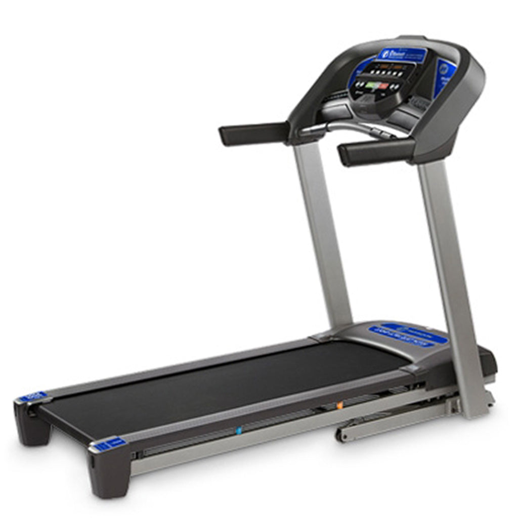 Horizon T101 Treadmill angled view with console close-up