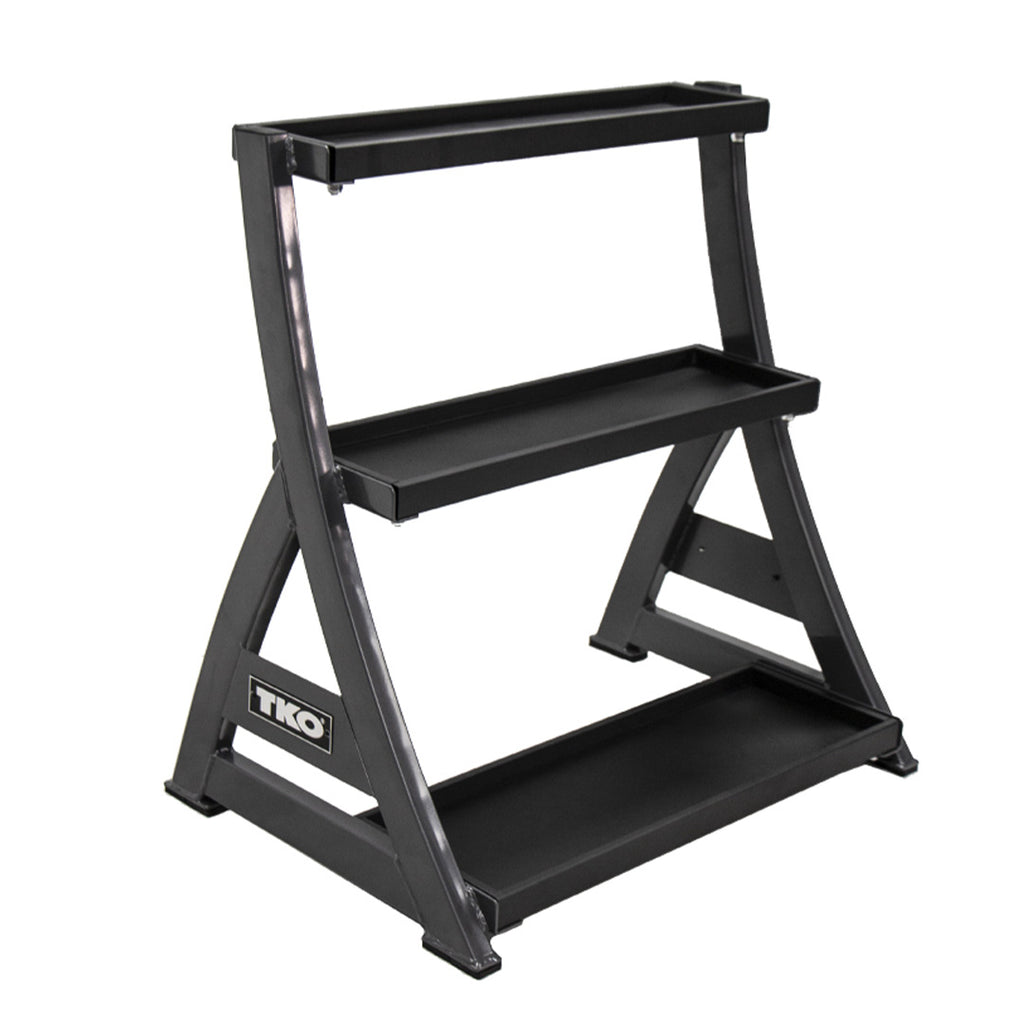 TKO - Three Tier Kettlebell Rack, Black TKO Dumbell racks, power block stand, plate and bar storage, kettlebell racks, ball racks 856KR3TierKettleBellRackalone_1024x1024_3a033bcc-62b6-4f2a-aeef-a3f18dcbddeb