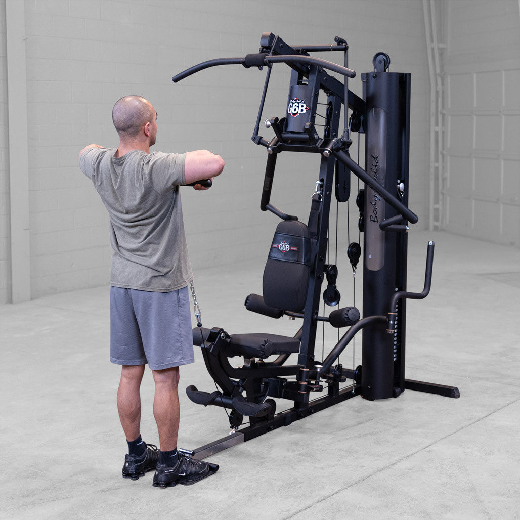 Body-Solid G6B Bi-Angular gym — Perfect Pec station in use