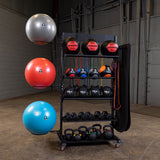 Body-Solid GAR250 Multi Storage Tower Body Solid Dumbell racks, power block stand, plate and bar storage, kettlebell racks, ball racks bodysolid_gar250_angle_3