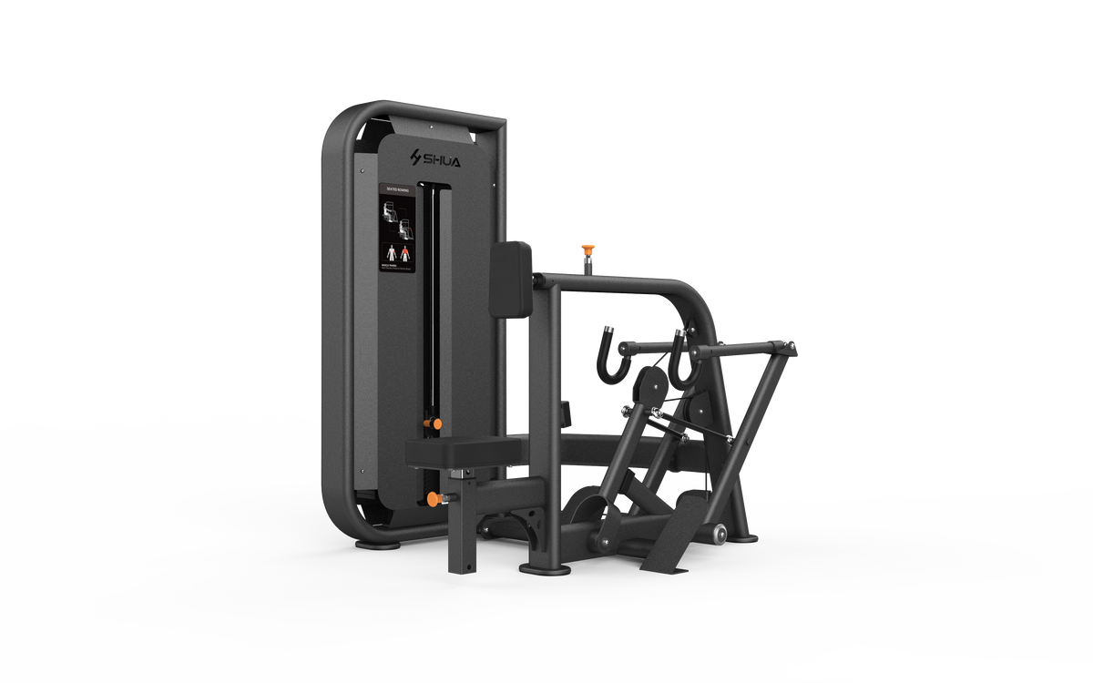 Shua G6803 Seated Row selectorized machine, studio render 2 of 2