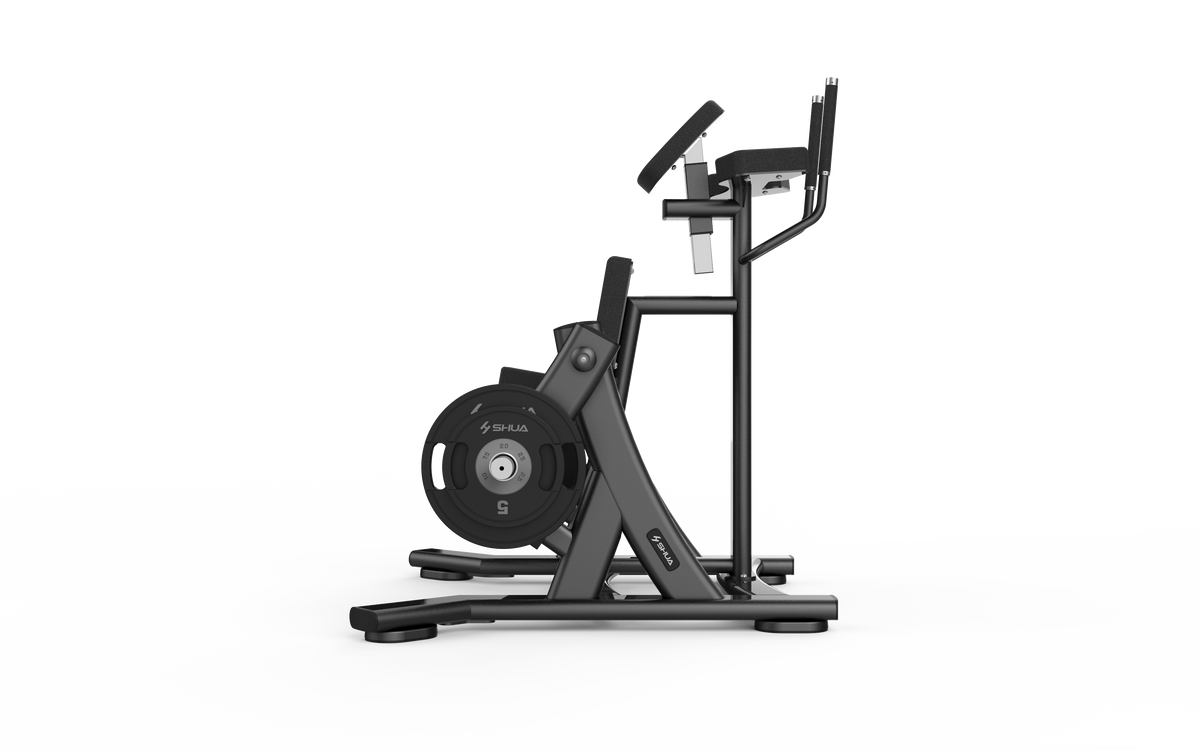 Shua G6909 Iso Kneeling Leg Curl plate loaded machine, studio render 2 of 3