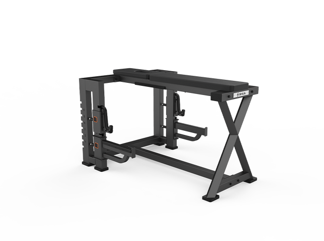 Shua G8926 Seal Row Bench exercise bench, studio render 1 of 3
