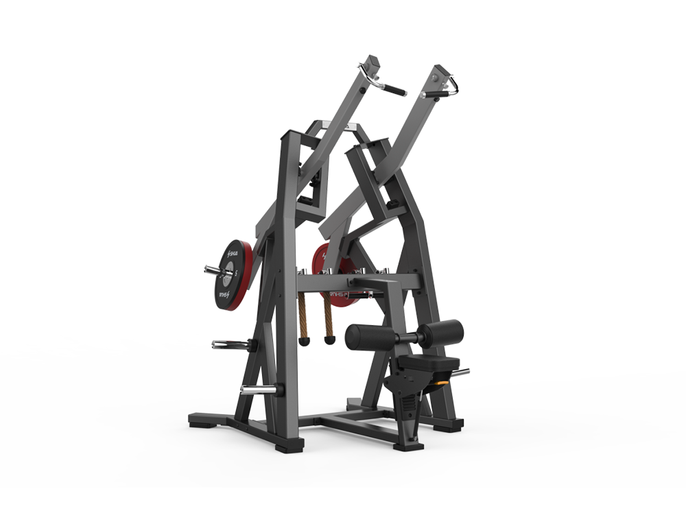Shua G8927 Iso-Lateral Lat Pulldown plate loaded machine, studio render 1 of 2